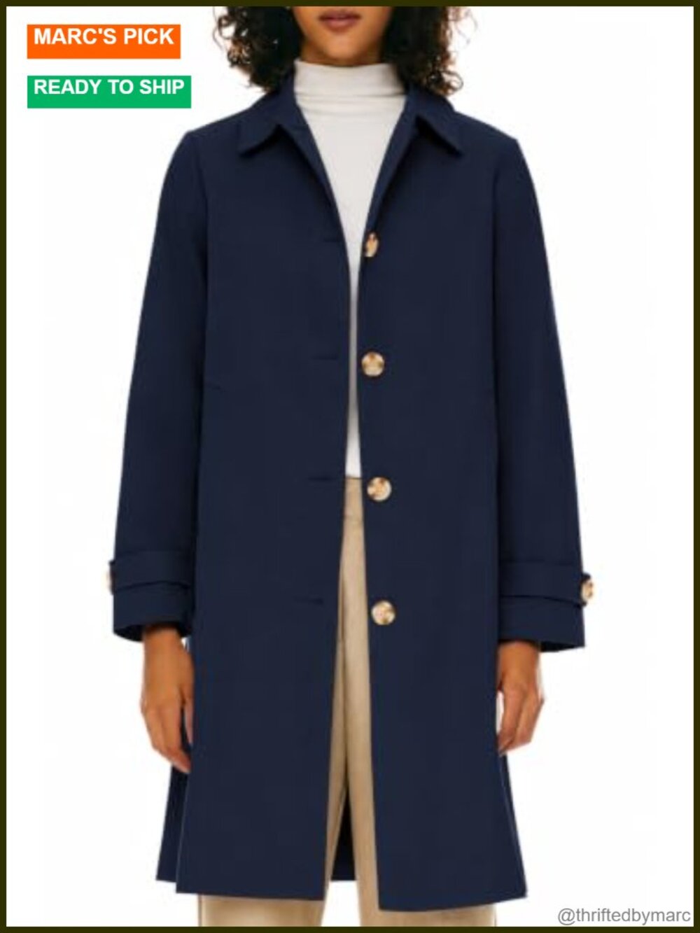 Orolay Women's Single Breasted Trench Coat Mid-Long Classic Lapel